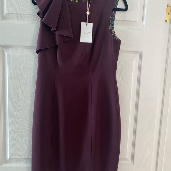 Ted Baker Frill Shoulder Pencil Shoulder Dress - Picture 3 of 5
